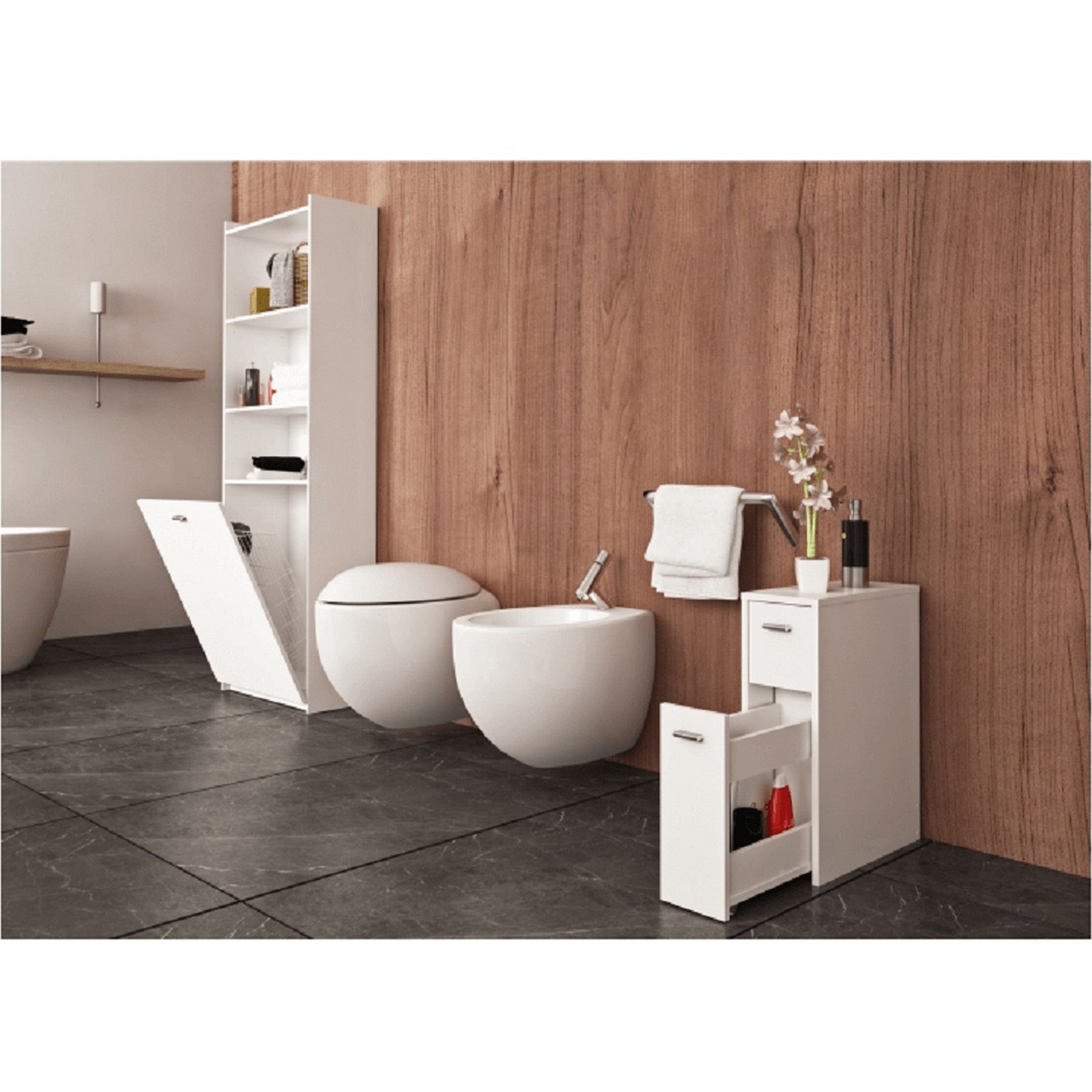 Dulap de baie alb NATALI TYP 8, 2 sertare, 20x45x61 cm