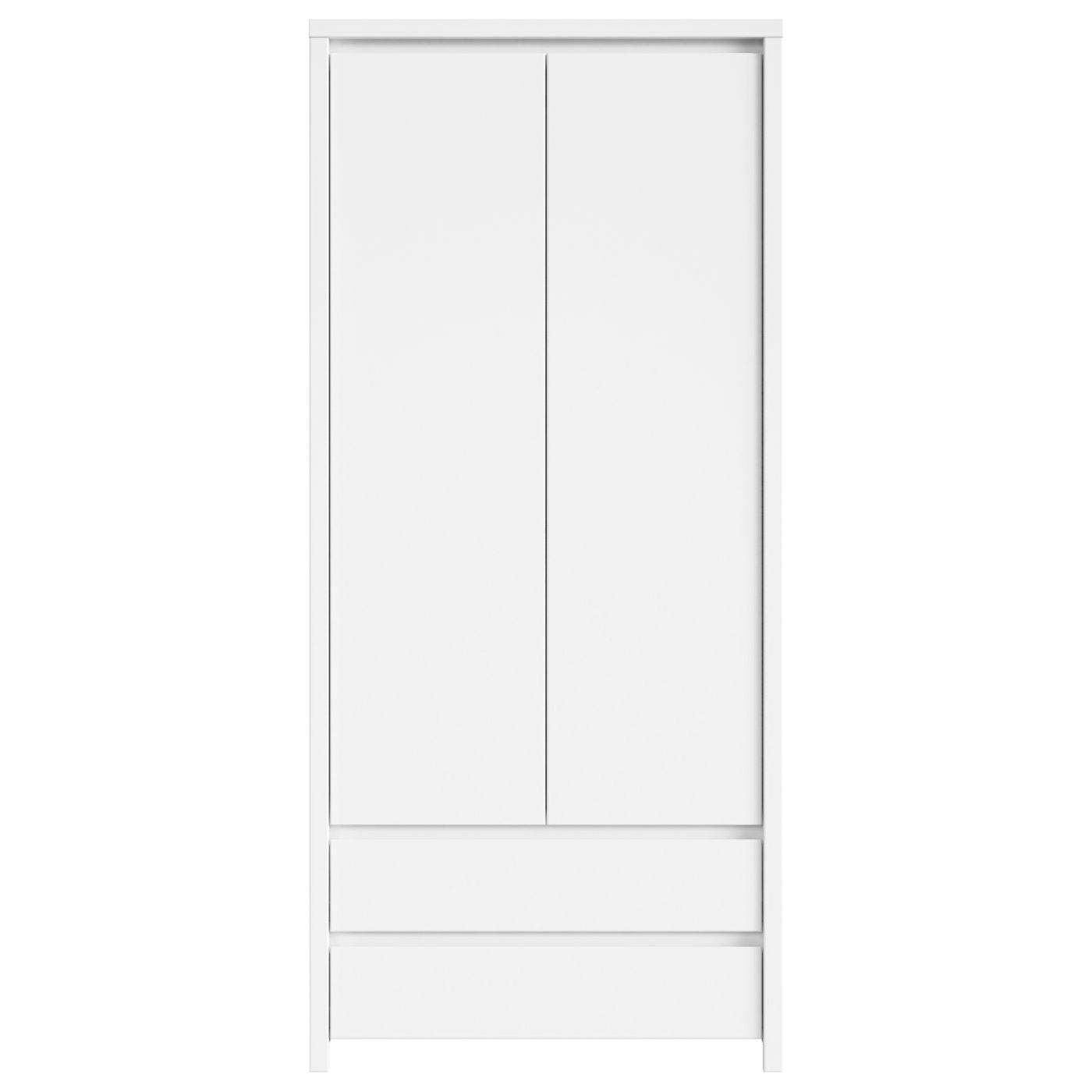 Dulap haine spatii mici alb Kaspian, 90X55,5X200.5 cm
