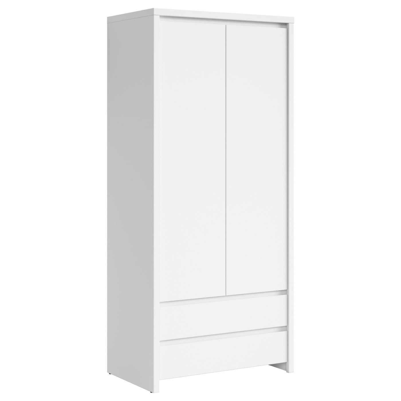 Dulap haine spatii mici alb Kaspian, 90X55,5X200.5 cm