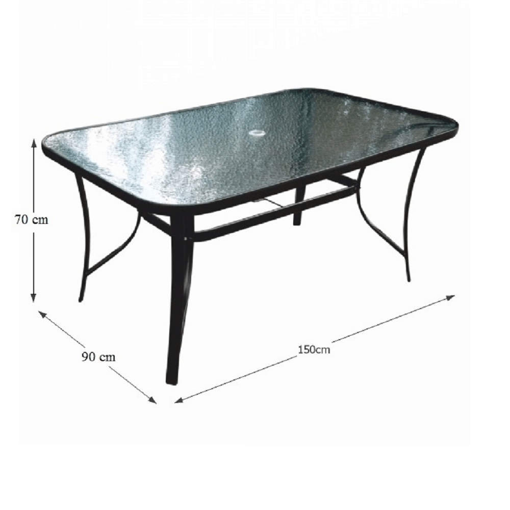 Masa de gradina din sticla securizata PASTER, 150x70x90 cm.