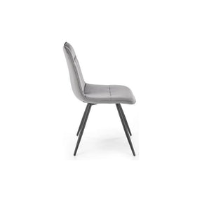 Scaun tapitat K521, gri/negru, stofa catifelata, 46x58x83 cm