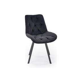Scaun pivotant K519, negru, stofa catifelata/metal, 54x63x86 cm