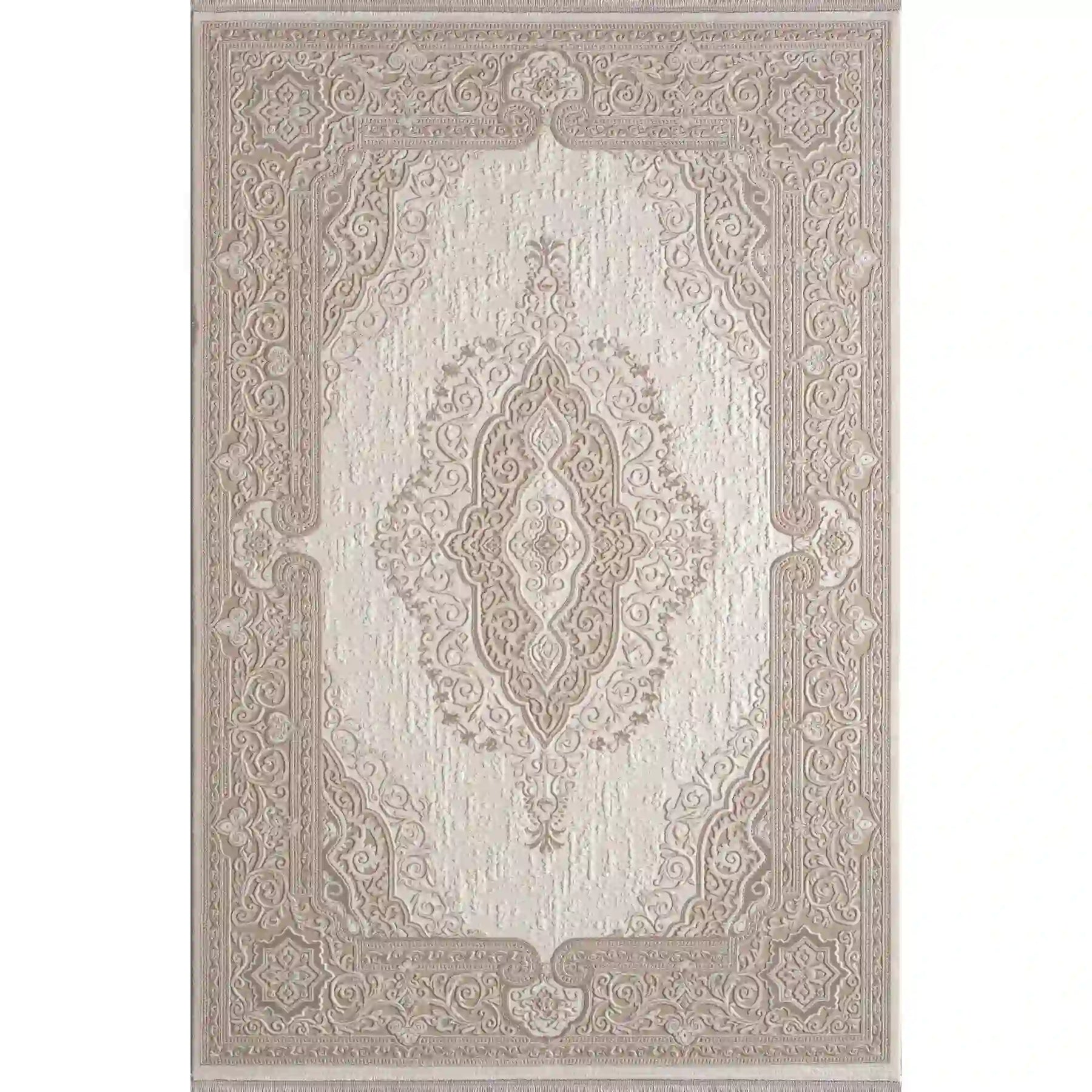 Covor ANETTA 03322A, 80x150 cm, forma dreptunghiulara, acril, crem/bej