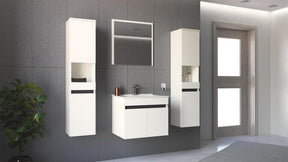 Dulap baie suspendat FIGARO, alb, PAL laminat, cu 2 usi, pentru lavoar, 60x46x48 cm