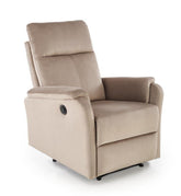 Fotoliu recliner CROCUS, stofa catifelata bej - Bluvel 40, 77x88/155x81/102 cm