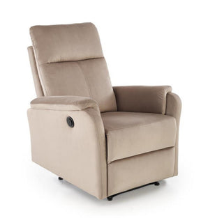 Fotoliu recliner CROCUS, stofa catifelata bej - Bluvel 40, 77x88/155x81/102 cm