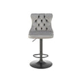 Scaun de bar H117, gri/negru, stofa catifelata, 47x52x96 cm