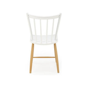 Scaun K419, alb/stejar, polipropilena, 47x47x83 cm