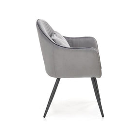Scaun K464, stofa catifelata gri, 58x59x84 cm