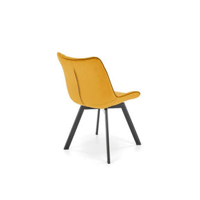 Scaun rotativ K520, galben/negru, stofa catifelata/metal, 45x63x80 cm