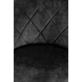 Scaun bar H101, negru, stofa catifelata/metal, 47x45x84 cm