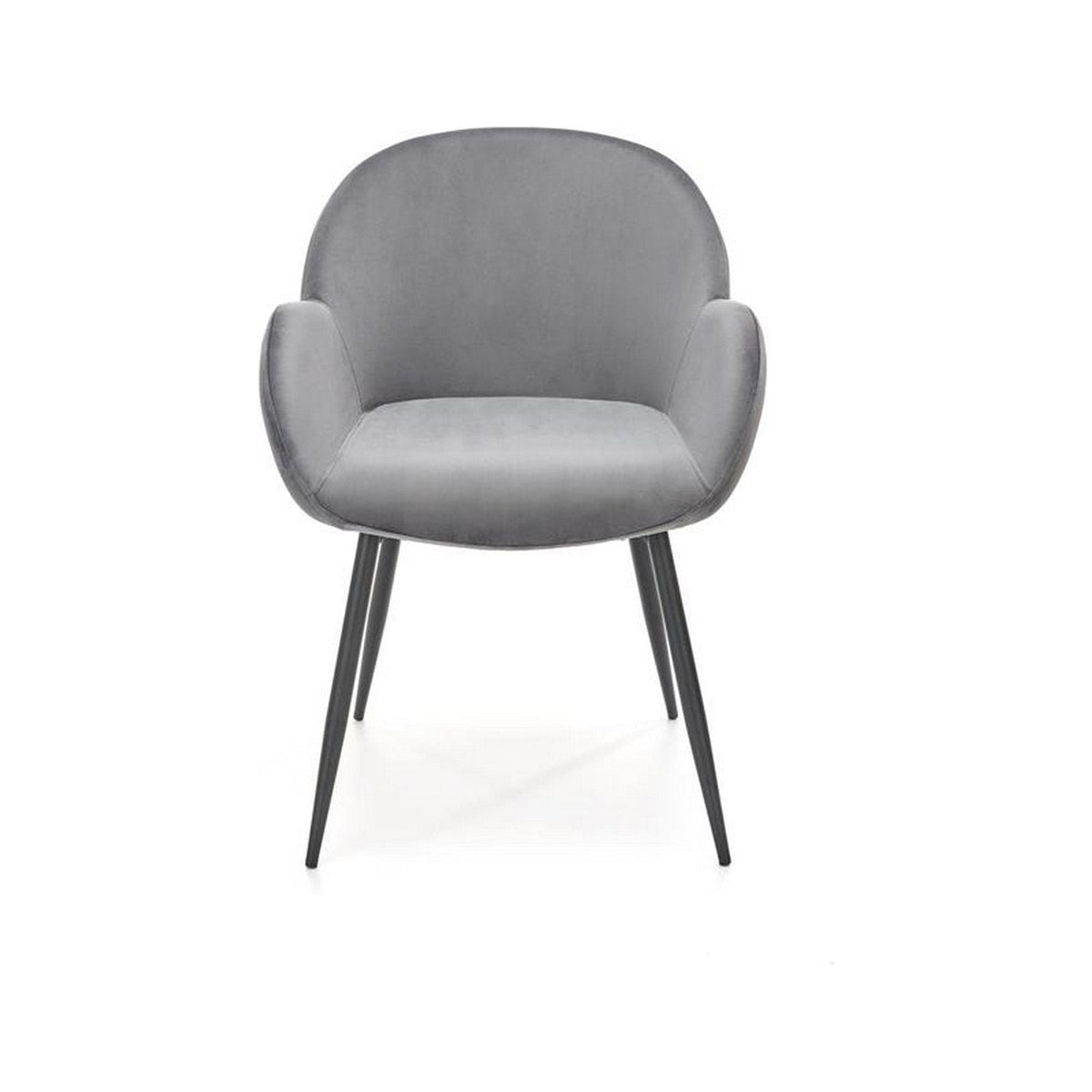 Scaun K480, stofa catifelata gri, 59x59x79 cm