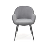Scaun K480, stofa catifelata gri, 59x59x79 cm