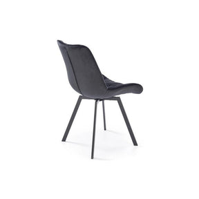 Scaun pivotant K519, negru, stofa catifelata/metal, 54x63x86 cm