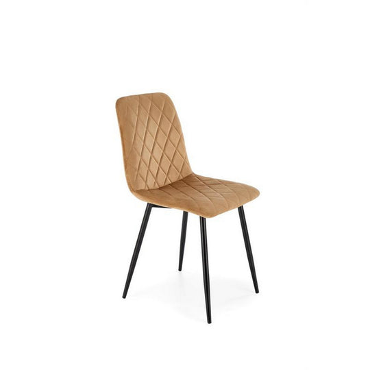 Scaun K525, bej/negru, stofa catifelata/metal, 45x55x89 cm