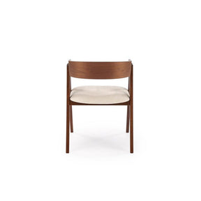 Scaun K562, nuc/bej deschis, lemn/placaj/stofa, 55x49x75 cm