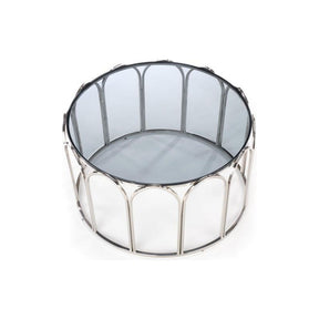 Masuta de cafea OLIVIA, sticla fumurie, 81x47 cm