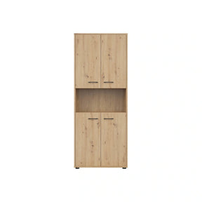 Dulap SPACE OFFICE, stejar artisan, PAL, cu 4 usi, 80x37x203 cm