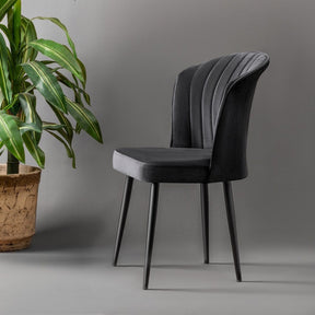 Set 4 scaune RUBI, negru, stofa clasica/metal, 52x42x85 cm