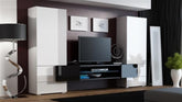 Set living TORI, alb/negru, PAL laminat, 162x46x278 cm