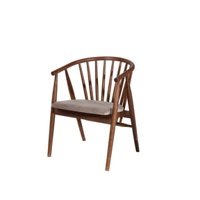 Scaun ALBERO 48, bej/nuc, stofa clasica/lemn, 55x47x77 cm