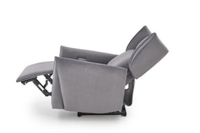 Fotoliu recliner GELATO, gri, stofa clasica, 83x91/161x95/109 cm