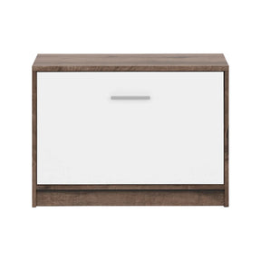 Pantofar NEPO PLUS, stejar/alb, PAL laminat, 70x34x51 cm
