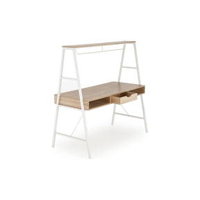 Birou dublu B48, stejar sonoma/alb, 139x60x140 cm