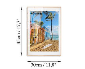Tablou UV-1068, multicolor, sticla/lemn, 30x45 cm