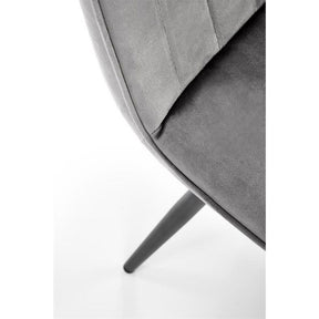 Scaun tapitat K521, gri/negru, stofa catifelata, 46x58x83 cm