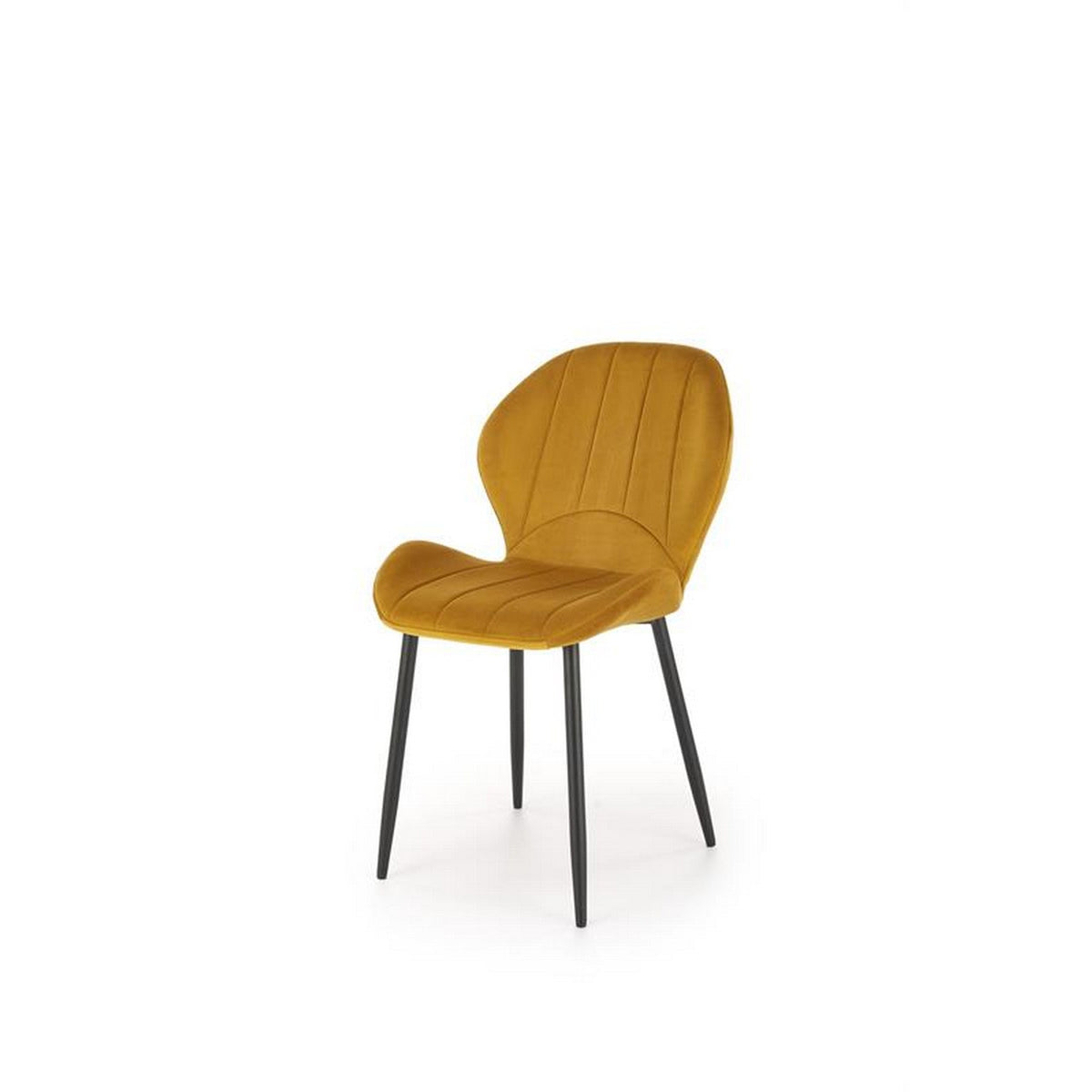 Scaun K538, galben/negru, stofa catifelata/metal, 48x57x85 cm
