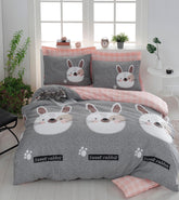 Set cuvertura pat dublu 143EPJ4810, multicolor, bumbac/poliester, 200x220 cm, cu 2 fete de perna