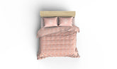 Set cuvertura pat dublu PURE, roz, bumbac, 200x235 cm, cu cearsaf si 2 fete de perna