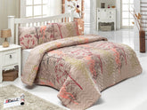 Set cuvertura pat URLA, bej, bumbac/poliester, 160x220 cm, cu fata de perna