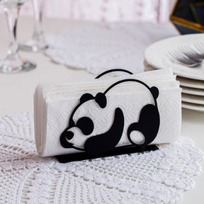 Suport servetele PANDA, negru, metal, 11x4x9 cm