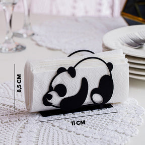 Suport servetele PANDA, negru, metal, 11x4x9 cm