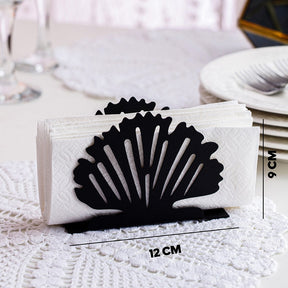 Suport servetele BIVALVIA, negru, metal, 12x4x9 cm