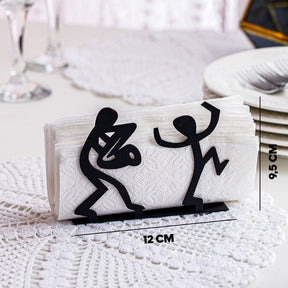 Suport servetele MUSICIAN, negru, metal, 12x4x10 cm