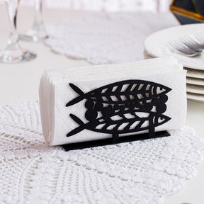 Suport servetele SARDALYA, negru, metal, 12x4x7 cm