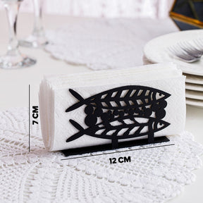 Suport servetele SARDALYA, negru, metal, 12x4x7 cm