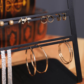 Suport bijuterii INAURIS-1, negru, metal, 17x10x22 cm