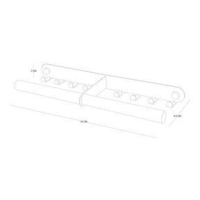 Suport bijuterii DETANGLE-3, auriu/stejar, metal/lemn de pin, 32x10x3 cm