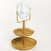 Suport bijuterii BELLEZA-3, auriu, metal/lemn, 21x36 cm