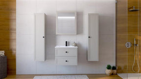 Dulap baie TORETO, casmir mat, PAL laminat, cu oglinda, 60x15x70 cm