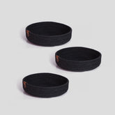 Set 3 cosuri JUT04001308D, negru, bumbac, 25x25x5 cm