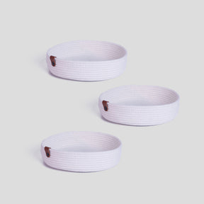 Set 3 cosuri JUT04001327D, alb, bumbac, 25x25x5 cm