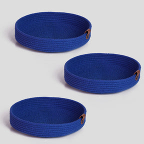 Set 3 cosuri JUT04002302D, albastru, bumbac, 30x30x5 cm