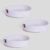 Set 3 cosuri JUT04002327D, alb, bumbac, 30x30x5 cm