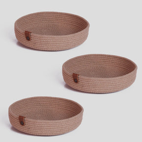 Set 3 cosuri JUT04002328D, bej, bumbac, 30x30x5 cm