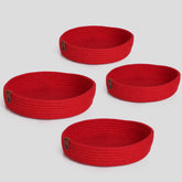 Set 4 cosuri JUT04003301D, rosu, bumbac